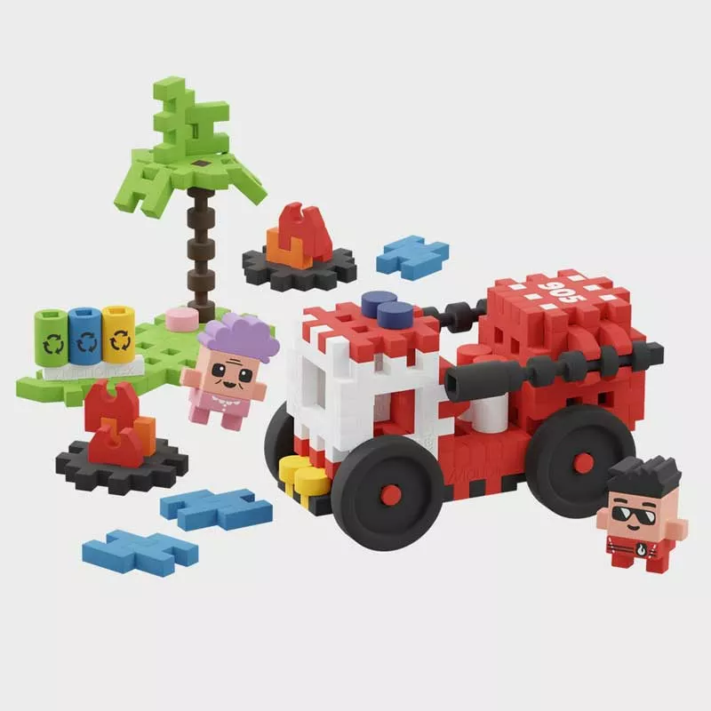 Mini waffle constructor "City Center" - Fire truck 80 pieces