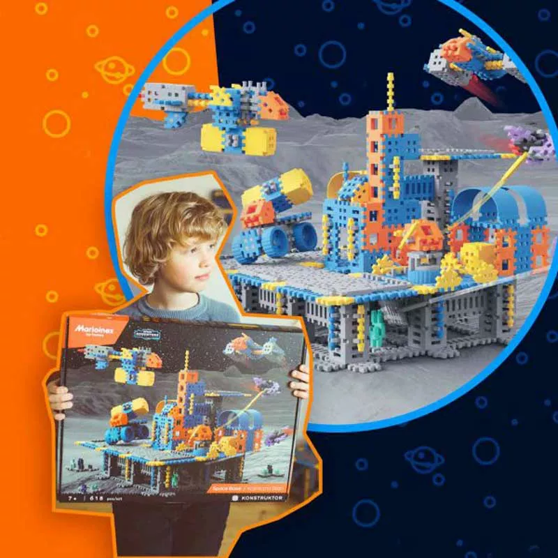 Mini waffle constructor with 618 pieces - Lunar Space Base