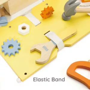 Modern wooden toolbox with tools for kids by Classic World.