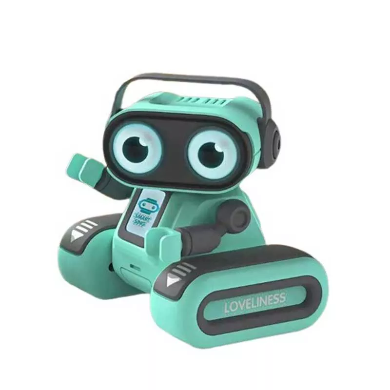 Musical robot with lights and recording function - mint green