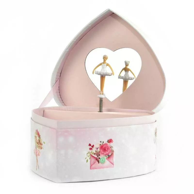 Musical jewelry box in the shape of a heart - "Ballerina"