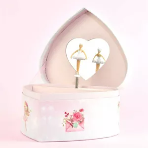 Musical jewelry box in the shape of a heart - "Ballerina"
