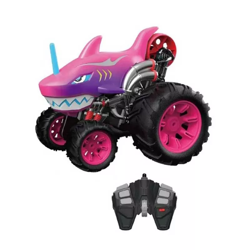 Off-road jeep with RC control and 360° rotation - pink