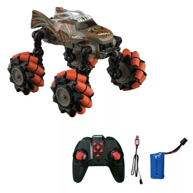 Off-road jeep with foldable wheels and RC control 1:18