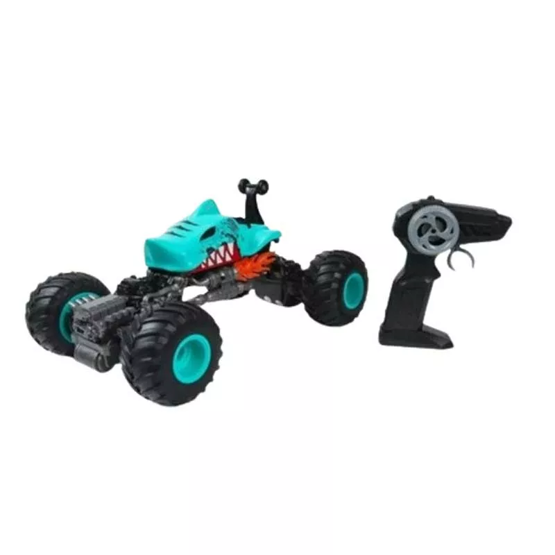 Blue off-road car with rotating front wheels, RC 1:16
