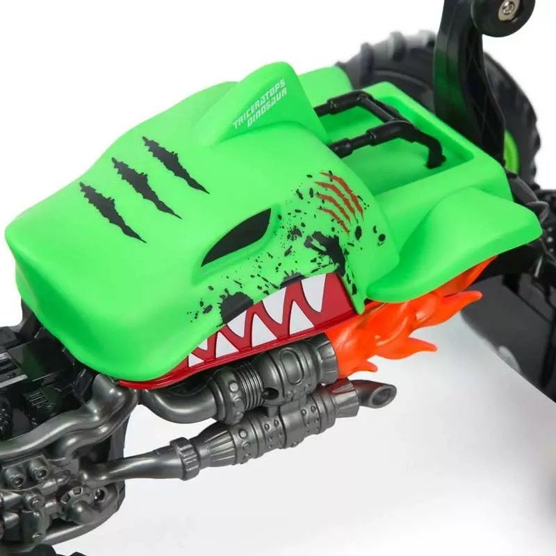 Off-road car with rotating front wheels, RC 1:16 in green color