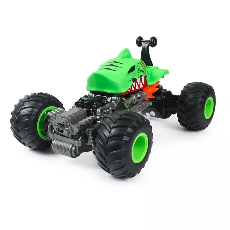 Off-road car with rotating front wheels, RC 1:16 in green color