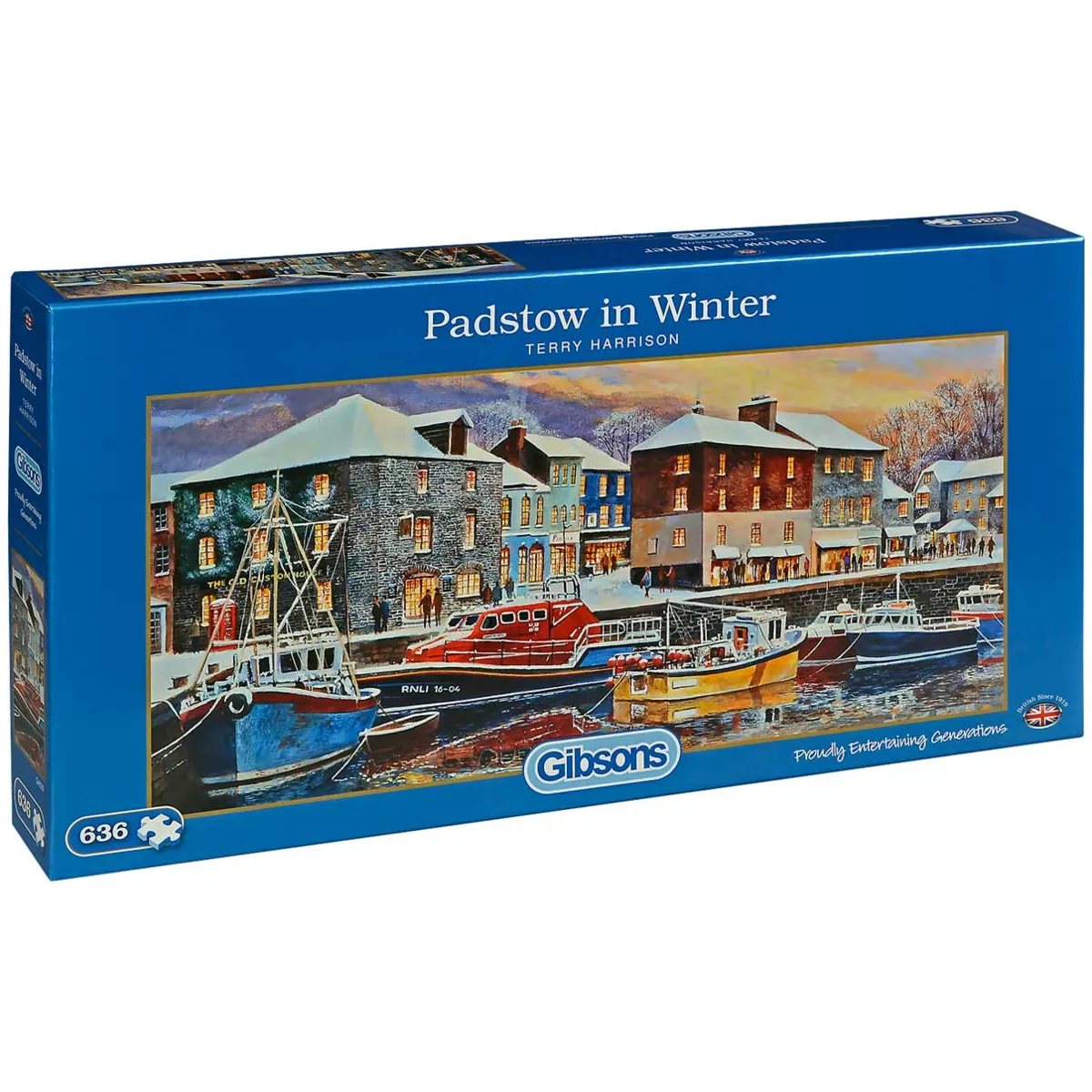 Gibsons Panoramic Puzzle of 636 Pieces - Winter Harbour, Terry Harrison