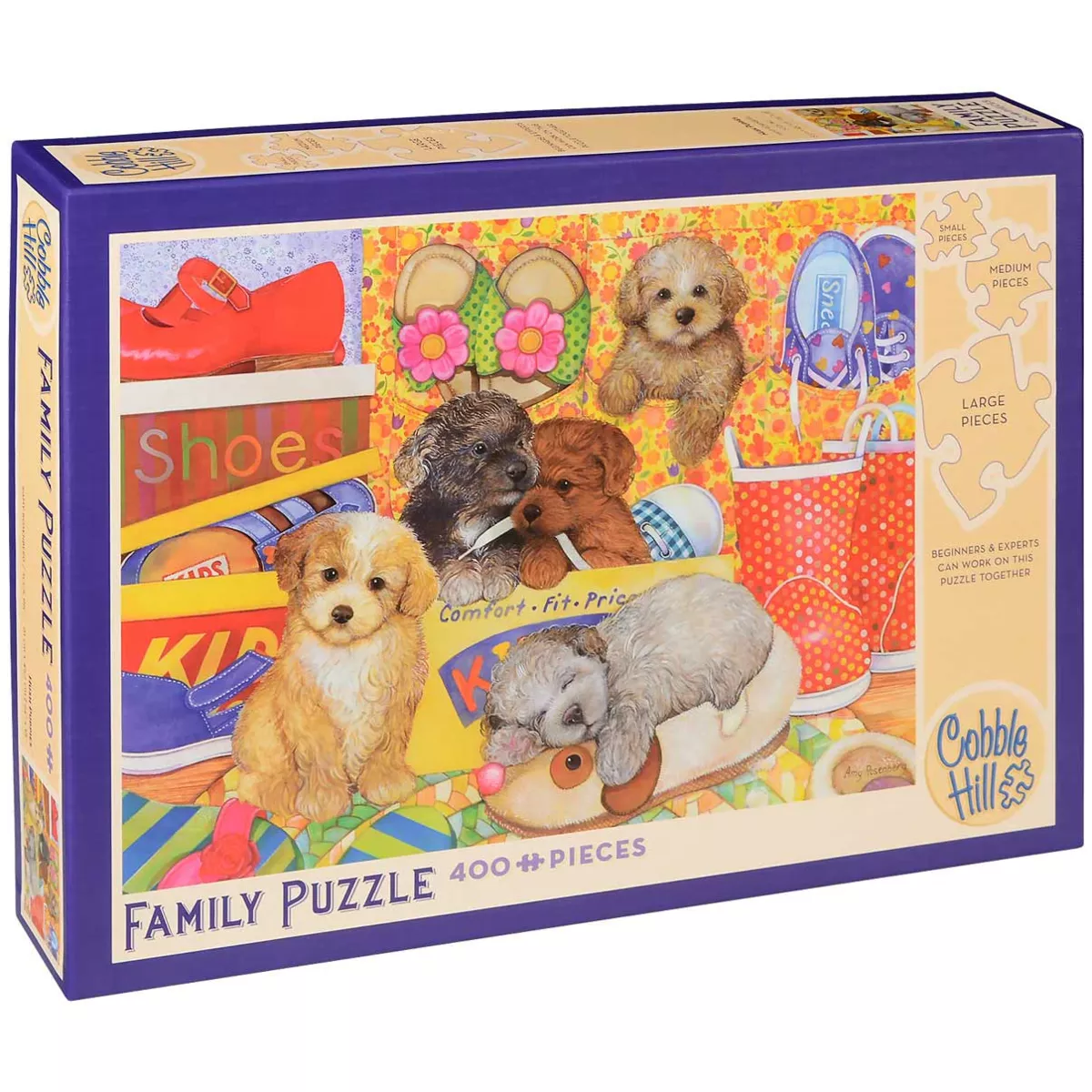 Cobble Hill puzzle with 400 pieces - Quiet Puppies, Amy Rosenberg