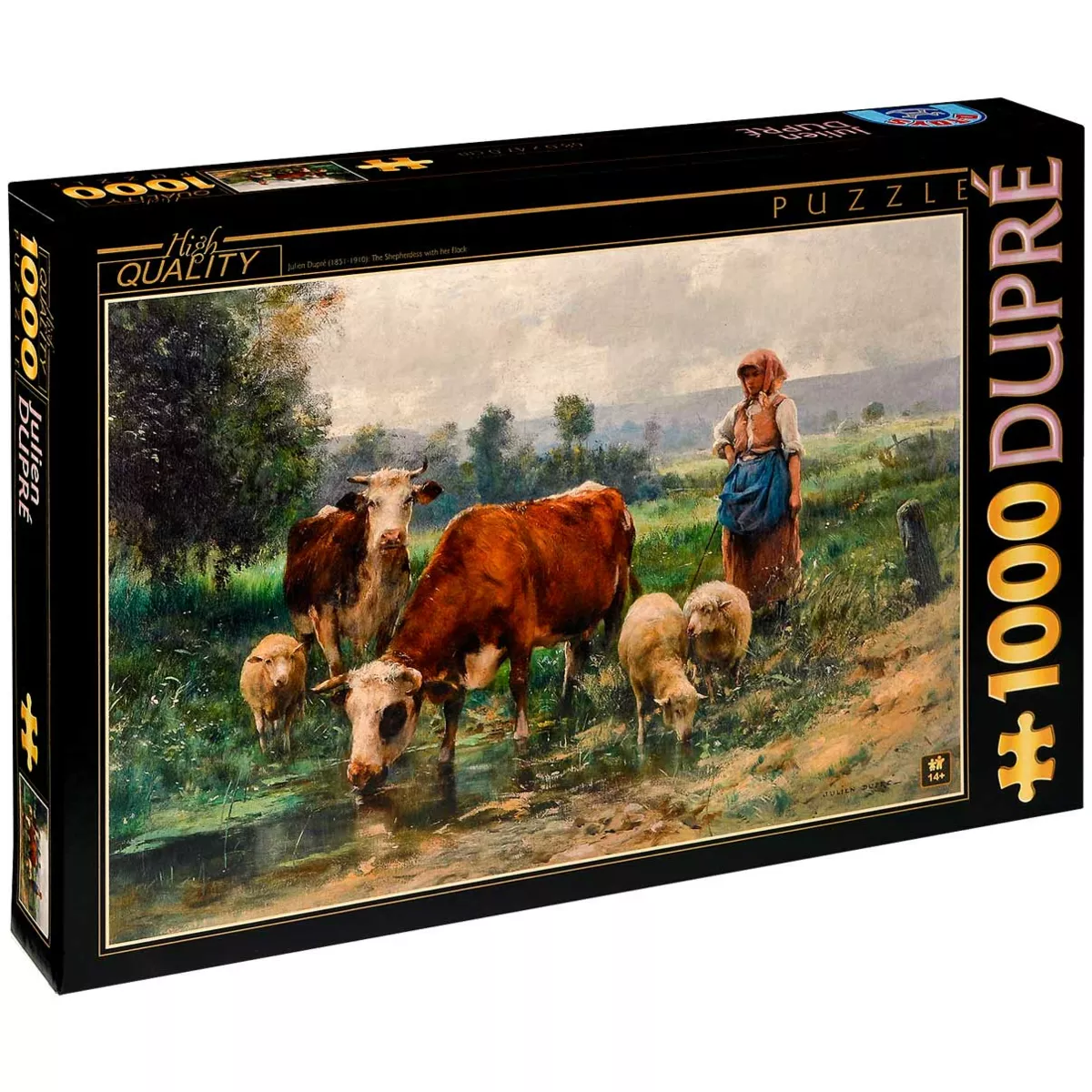 D-Toys puzzle of 1000 pieces - Shepherd with his flock, Julien Dupre.