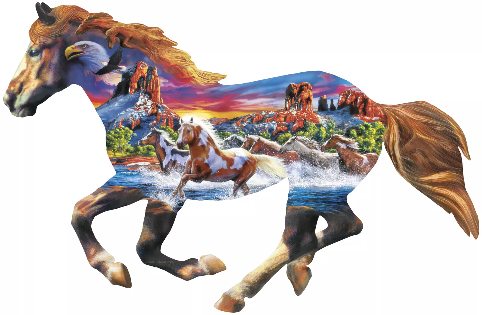 Master Pieces puzzle of 1000 pieces - The Running Horse