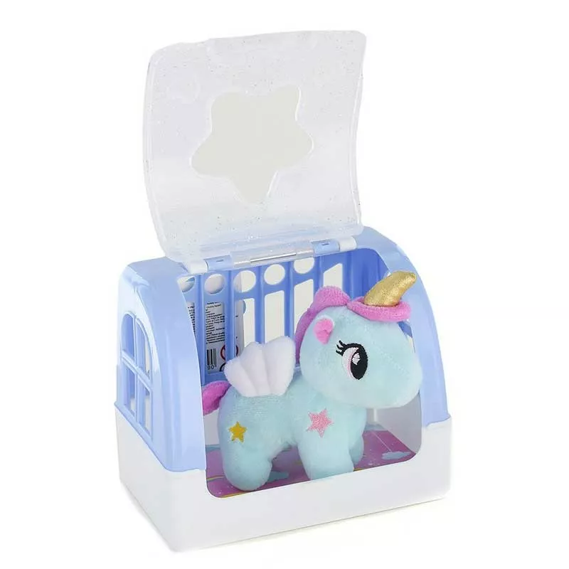 Plush unicorn with wings in a small suitcase, assortment