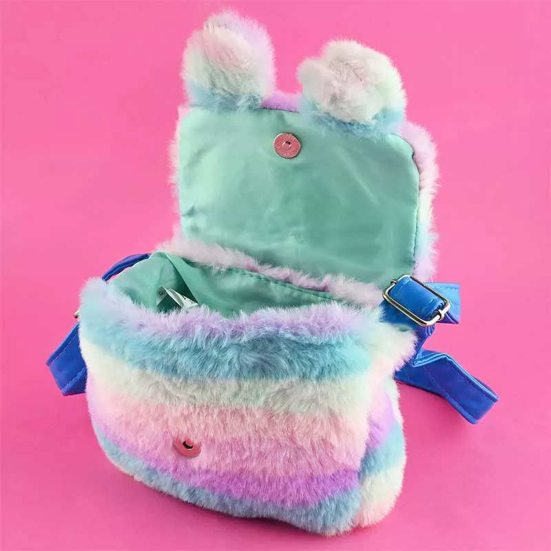 Plush shoulder bag for girls "Colorful Unicorn", 18 cm