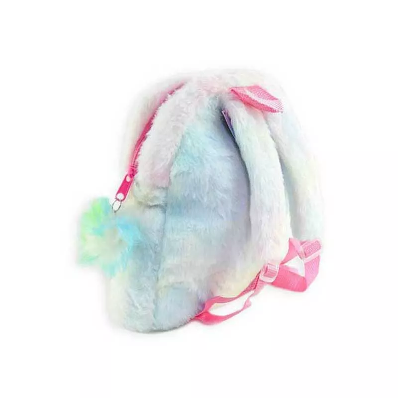 Plush backpack for girls "Colorful unicorn", 32 cm