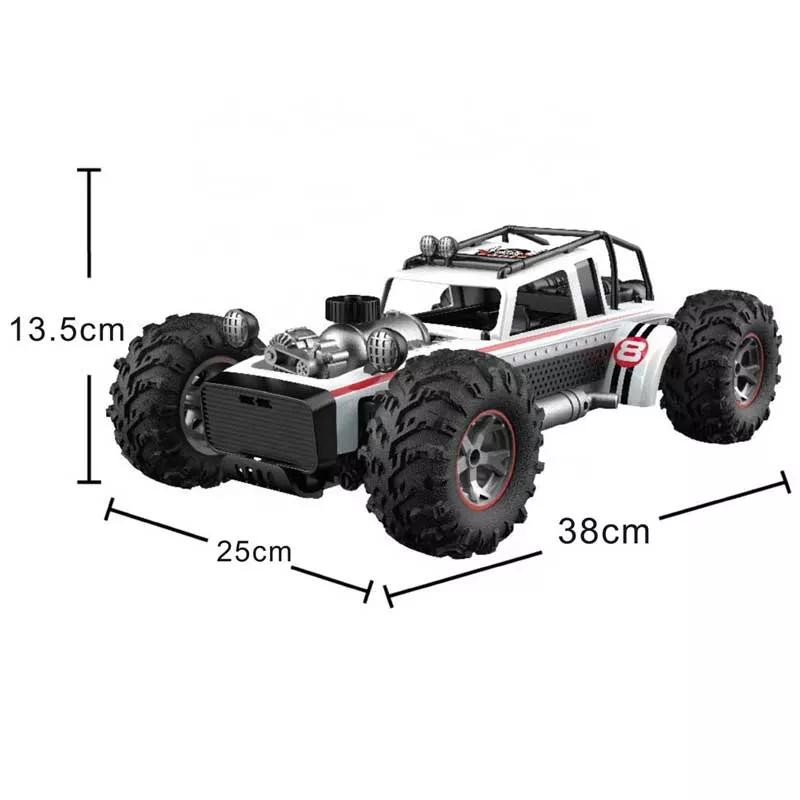 Competition jeep with smoke effect, RC control 1:10, white