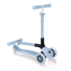 Folding eco scooter with 3 wheels GLOBBER JUNIOR FOLDABLE LIGHTS ECOLOGIC - blueberry color