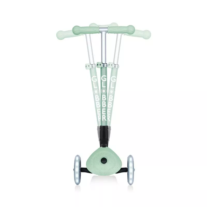 Folding eco scooter with 3 wheels GLOBBER JUNIOR FOLDABLE LIGHTS ECOLOGIC - pistachio color