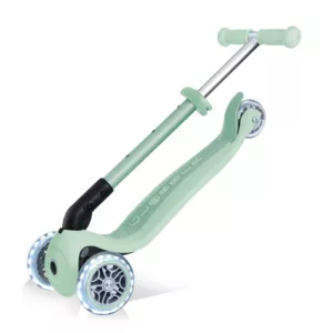 Folding eco scooter with 3 wheels GLOBBER JUNIOR FOLDABLE LIGHTS ECOLOGIC - pistachio color