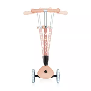 Foldable eco scooter with 3 wheels GLOBBER JUNIOR FOLDABLE LIGHTS ECOLOGIC - peach color