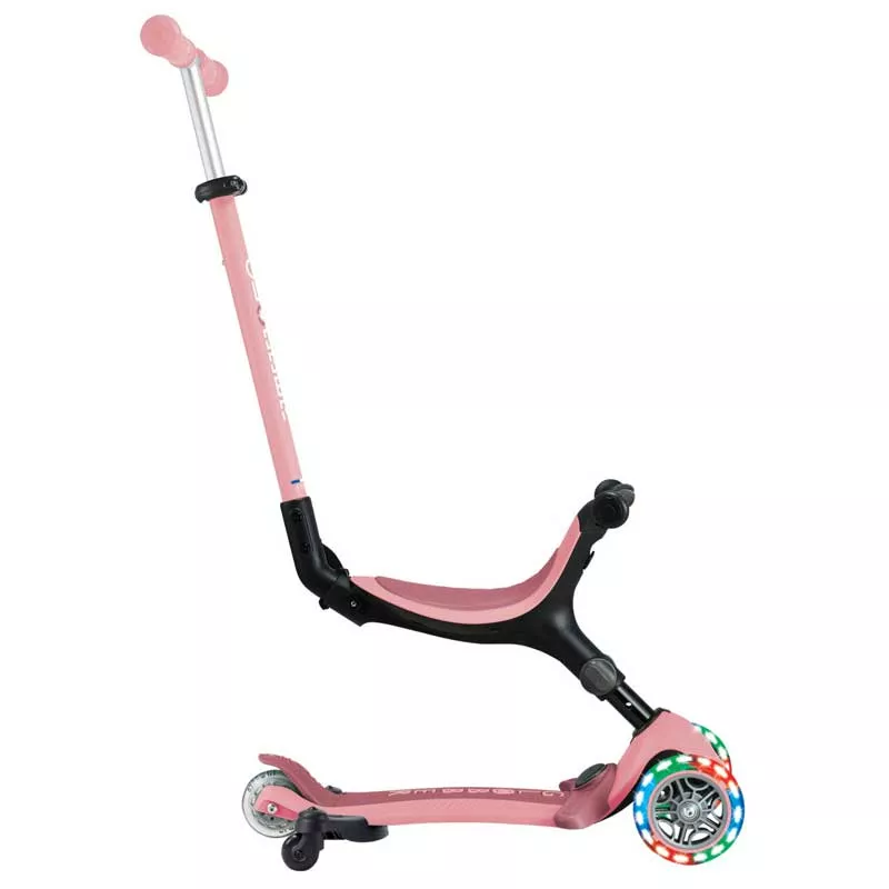 Folding scooter 5 in 1 GLOBBER GO UP ACTIVE LIGHTS 360° - pastel pink