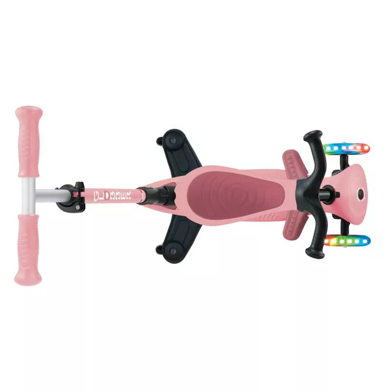 Folding scooter 5 in 1 GLOBBER GO UP ACTIVE LIGHTS 360° - pastel pink