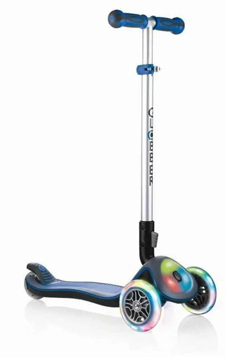 Foldable scooter Elite Light with light-up wheels and platform - Blue
