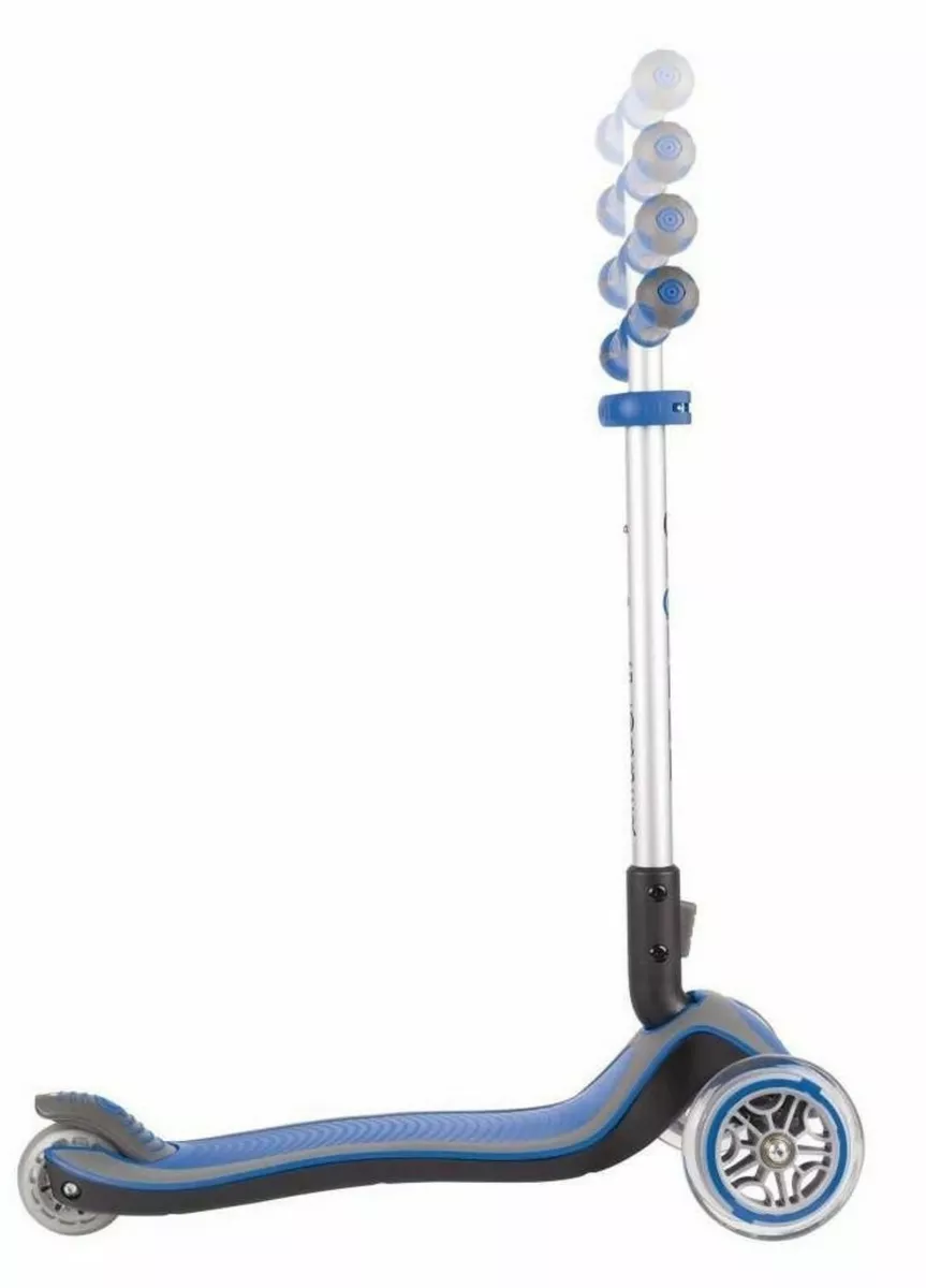 Foldable scooter Elite Light with light-up wheels and platform - Blue