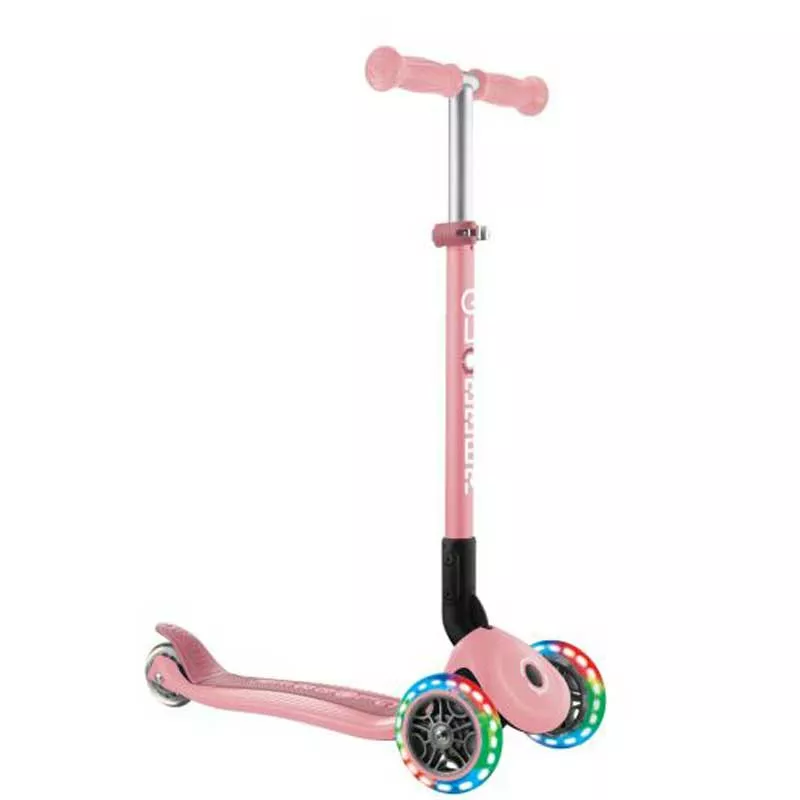 Foldable scooter with light-up wheels GLOBBER PRIMO FOLDABLE LIGHTS, pink
