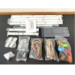 Swedish wall for children's gymnastics, metal, with accessories, white