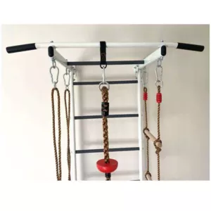 Swedish wall for children's gymnastics, metal, with accessories, white