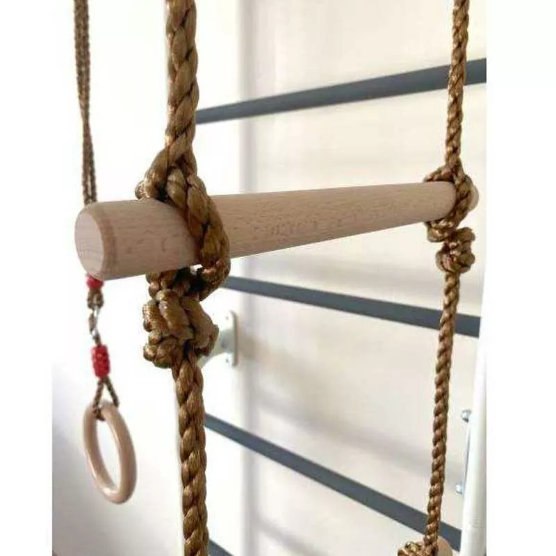Swedish wall for children's gymnastics, metal, with accessories, white