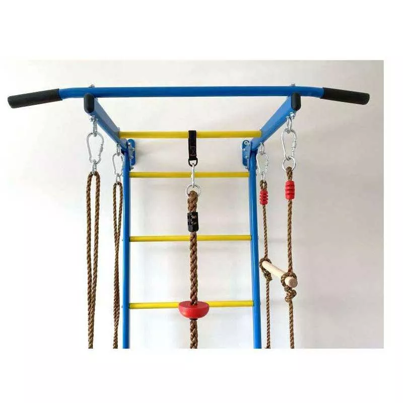 Swedish wall for children's gymnastics, metal, with accessories, two-tone