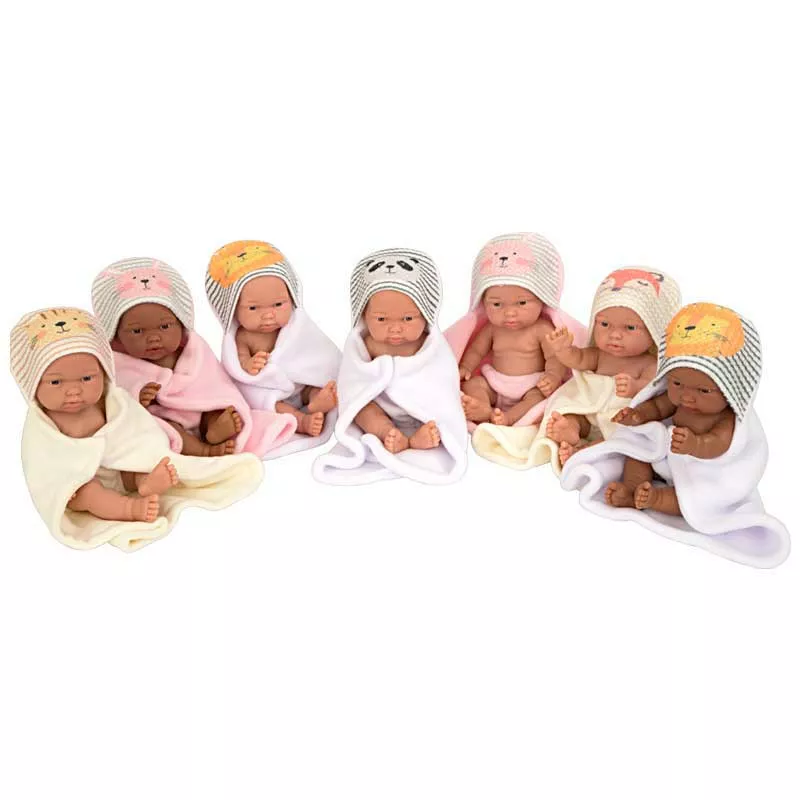 Sweet baby doll with a bath towel accessory - 26 cm