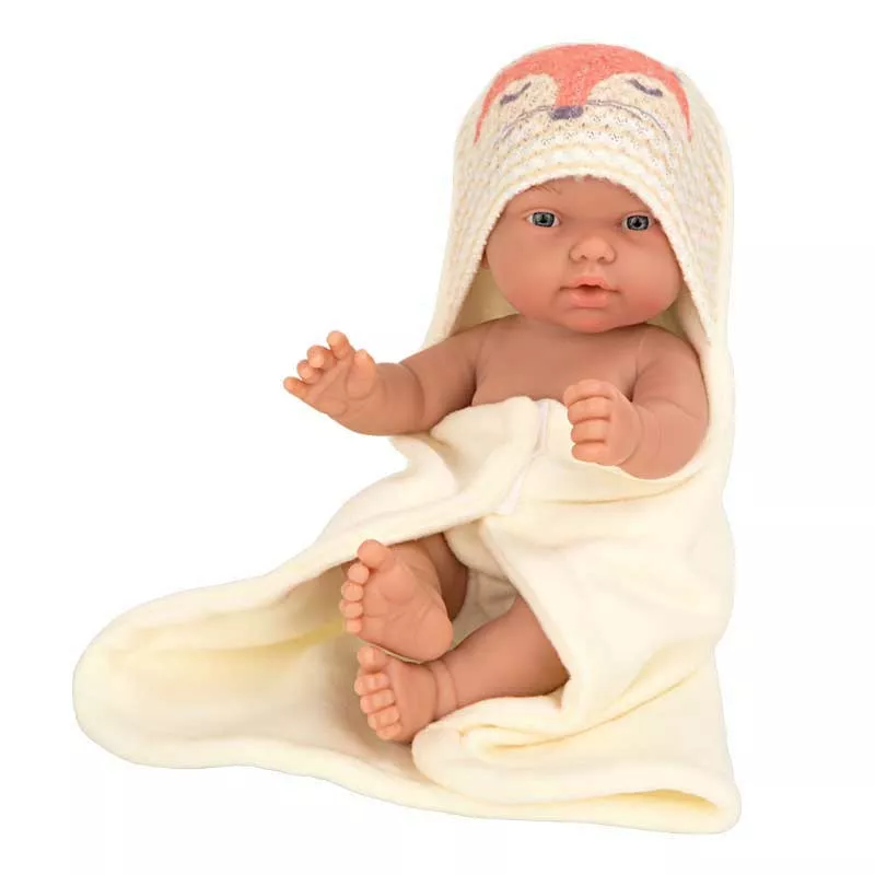 Sweet baby doll with a bath towel accessory - 26 cm
