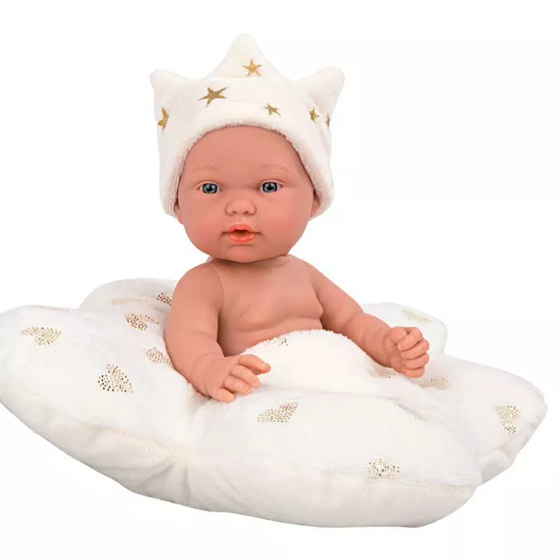 Sweet baby with a fluffy blanket in the shape of a cloud - 26 cm