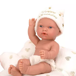 Sweet baby with a fluffy blanket in the shape of a cloud - 26 cm