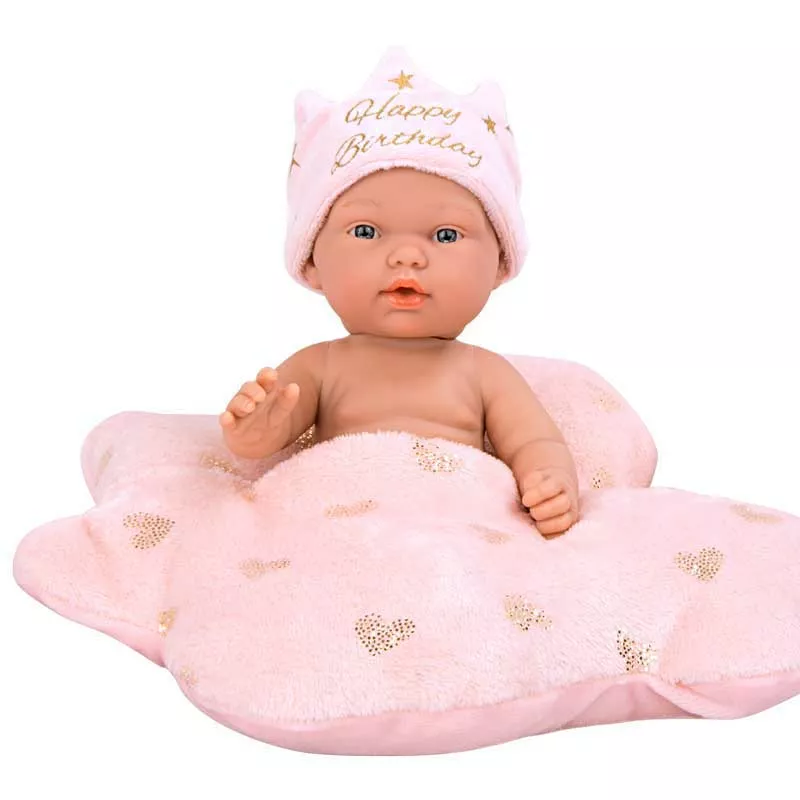 Sweet baby with a fluffy blanket in the shape of a cloud - 26 cm