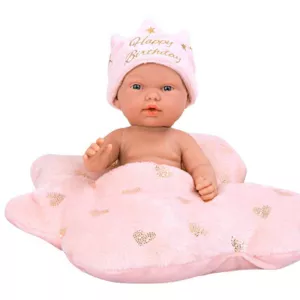 Sweet baby with a fluffy blanket in the shape of a cloud - 26 cm