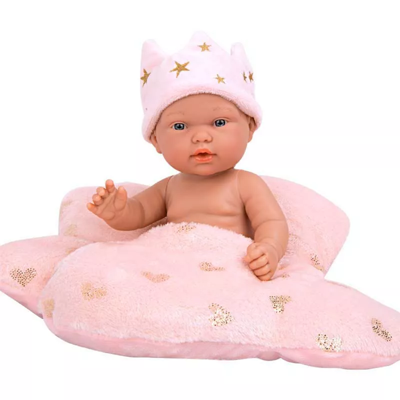 Sweet baby with a fluffy blanket in the shape of a cloud - 26 cm