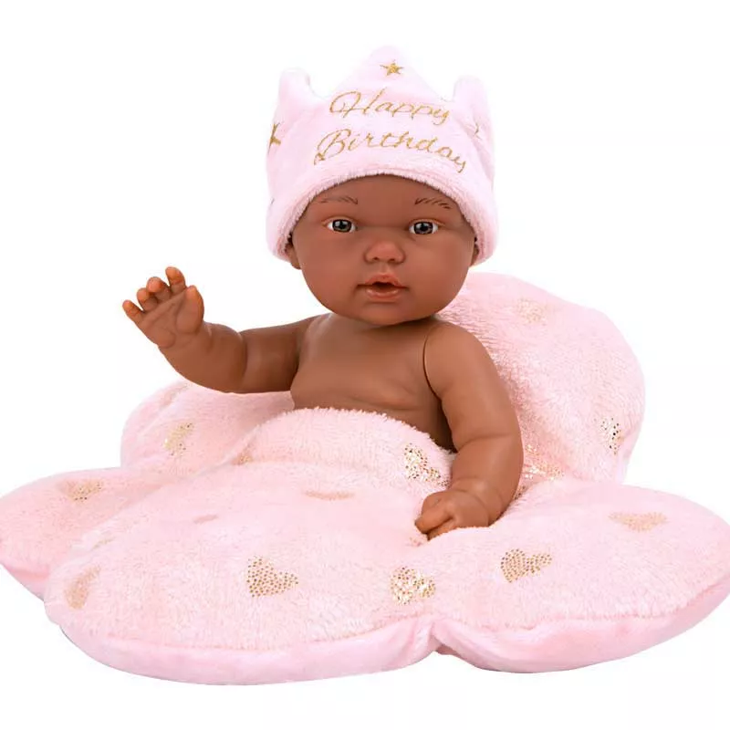 Sweet baby with a fluffy blanket in the shape of a cloud - 26 cm