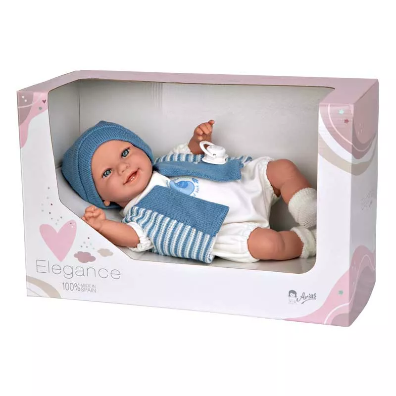 Laughing doll-baby Mateo in sea blue, actual weight - 35 cm
