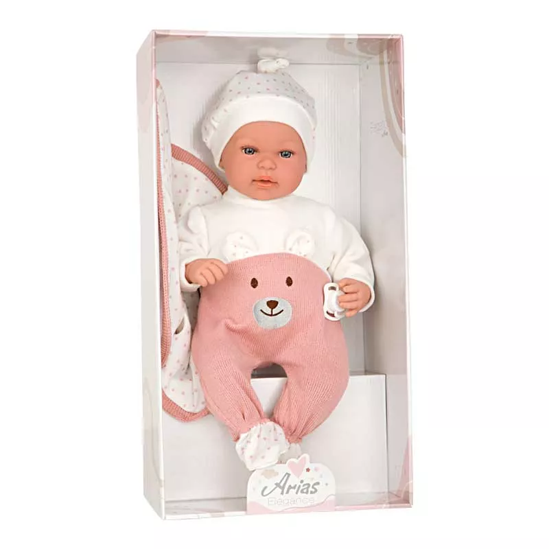 Laughing baby doll Missy with pink diaper - 45 cm