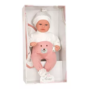 Laughing baby doll Missy with pink diaper - 45 cm