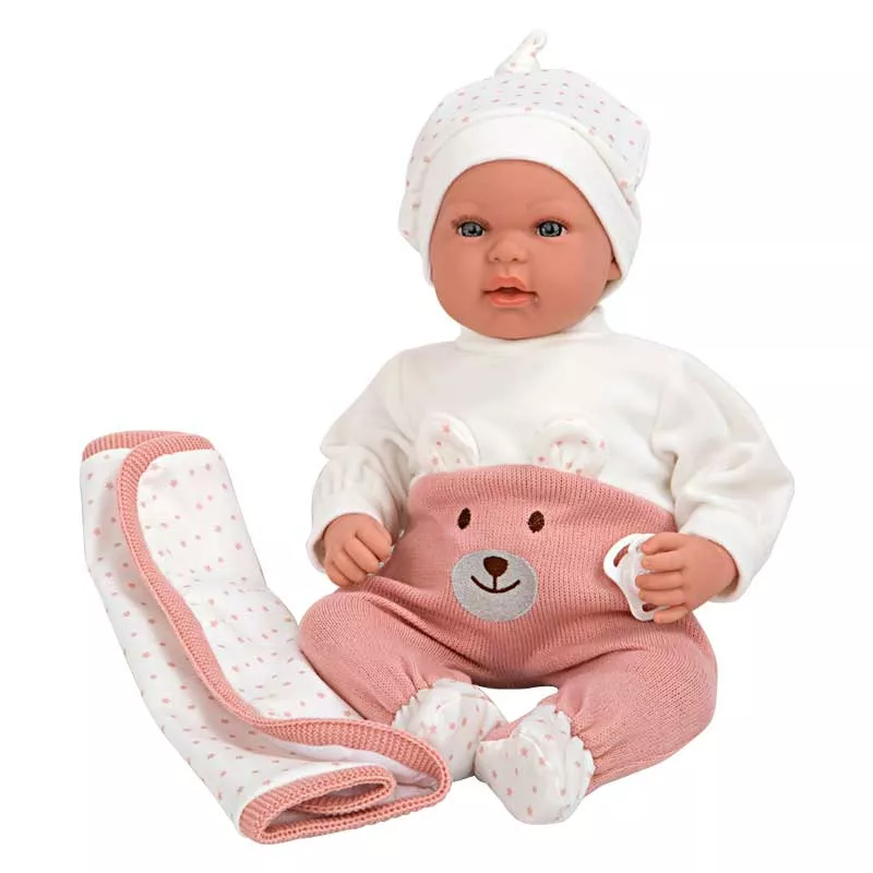 Laughing baby doll Missy with pink diaper - 45 cm