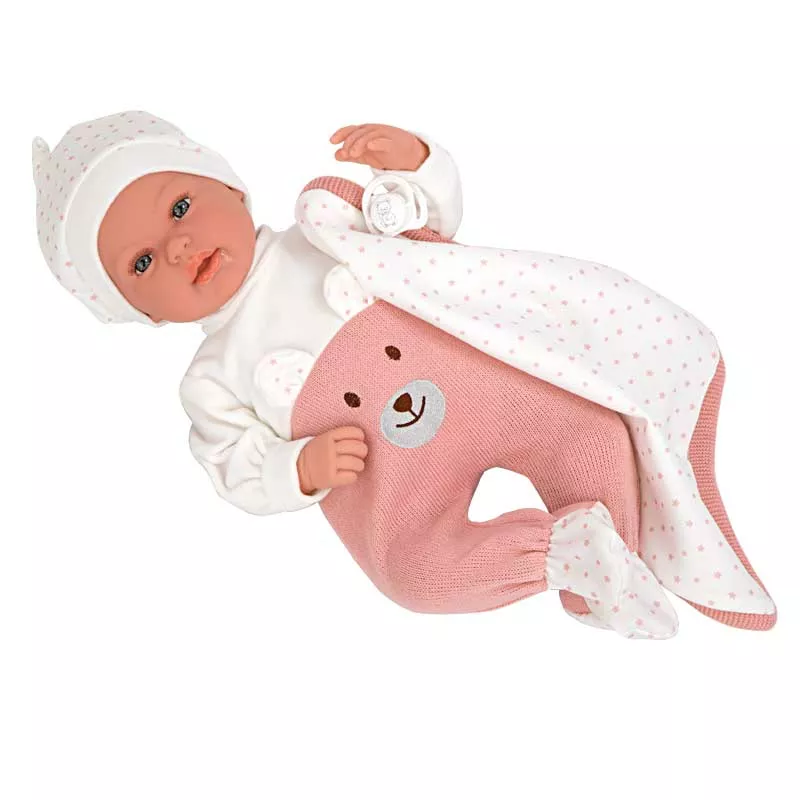 Laughing baby doll Missy with pink diaper - 45 cm
