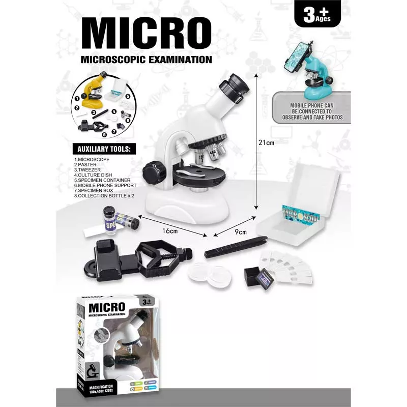 STEAM set - Children's microscope 100/400/1200X