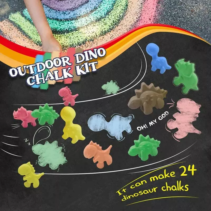 STEAM kit - Make your own colorful chalk - Dino