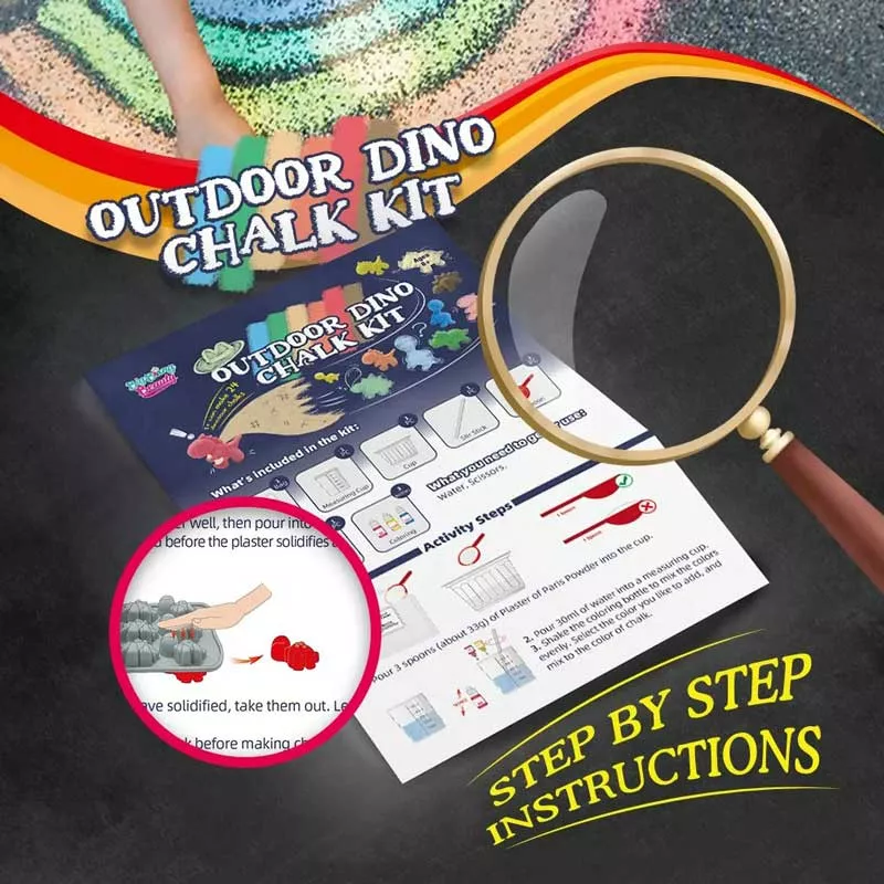 STEAM kit - Make your own colorful chalk - Dino