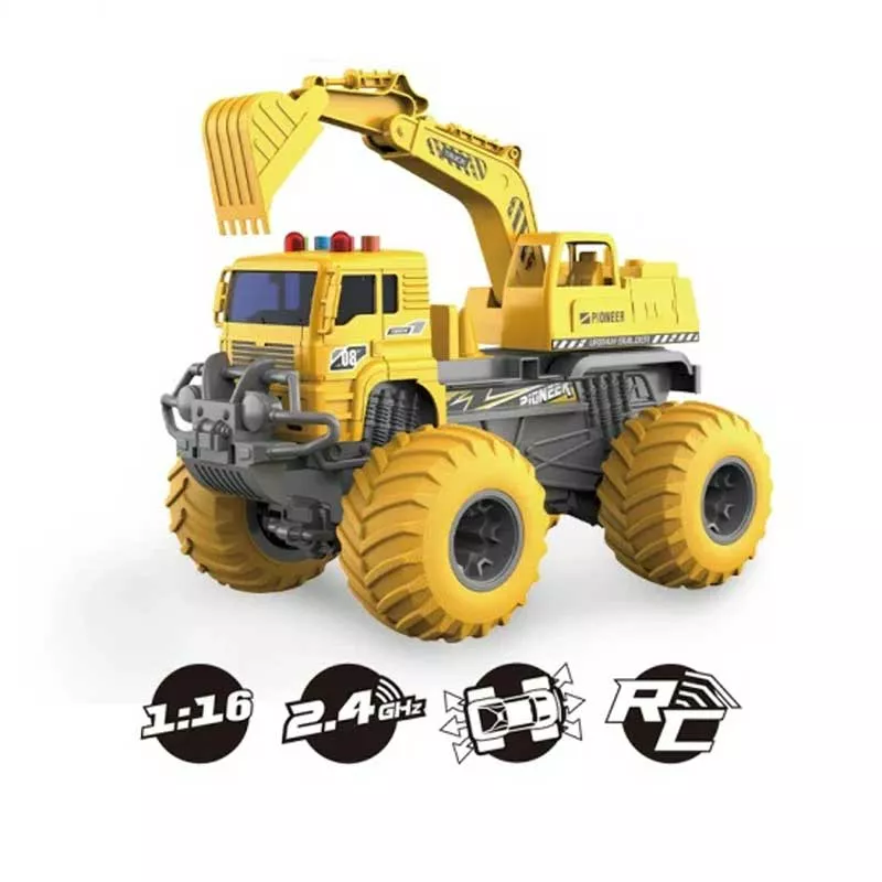 Construction digger with sound and light effects, RC 1:16