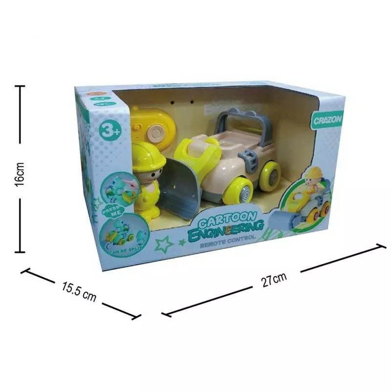 Construction trucks with sound effects and remote control, yellow